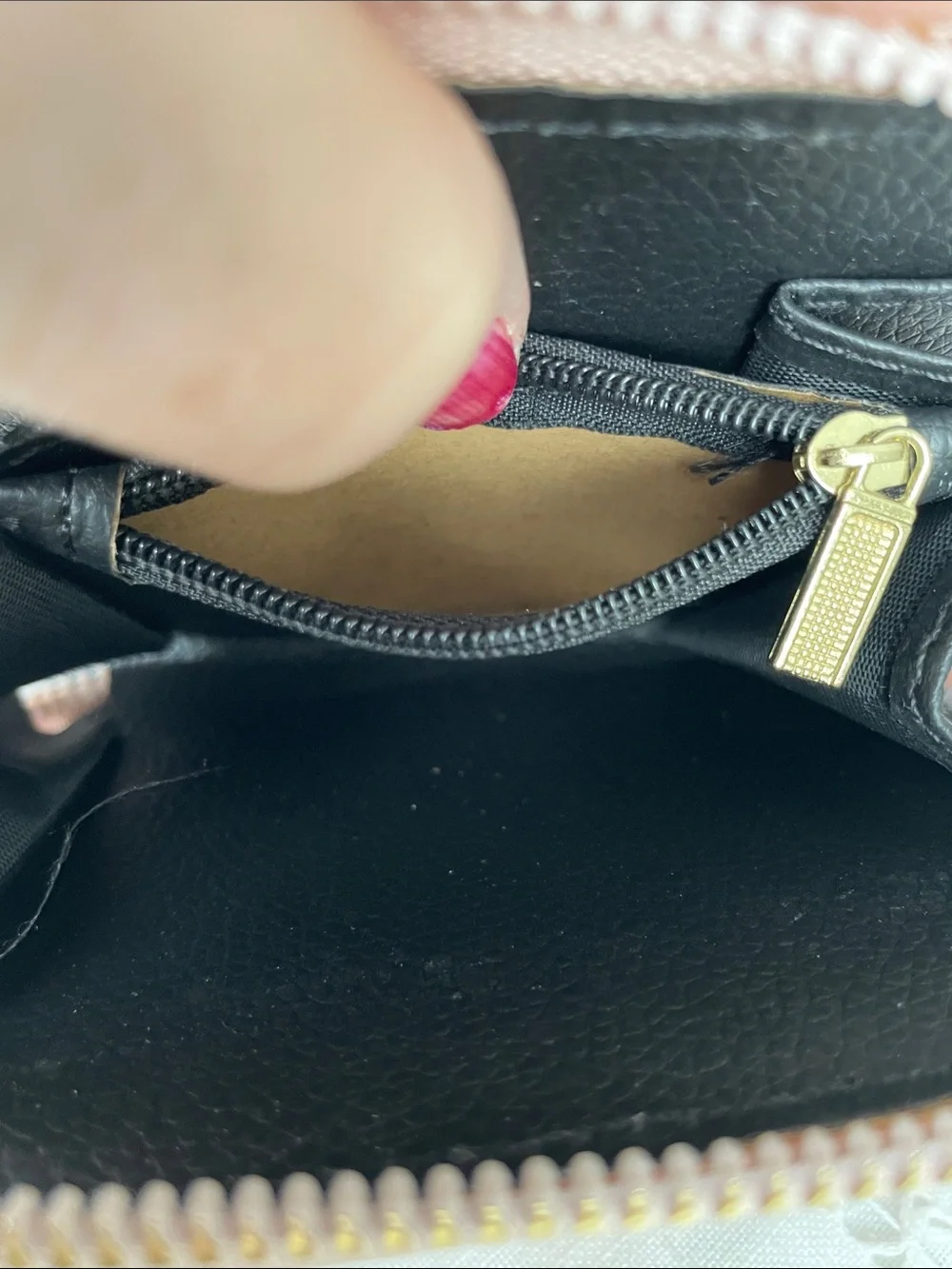 COACH Pink Embossed Signature Zip Around Wallet with Gold Logo EUC